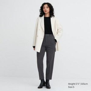 Women Uniqlo Smart Brushed Ankle Pants Grey | 2380517