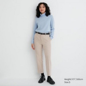 Women Uniqlo Smart Brushed Ankle Pants White | 8474756