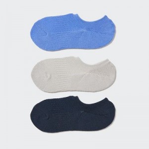 Women Uniqlo Sport Footsies (3 Pairs) Socks Blue | 1001733