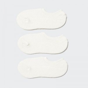 Women Uniqlo Sport Footsies (3 Pairs) Socks White | 6580459