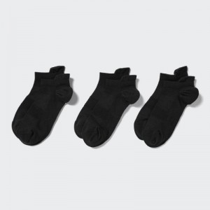 Women Uniqlo Sport Short (3 Pairs) Socks Black | 7547083