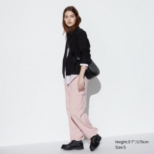 Women Uniqlo Sweat Cargo Pants Pink | 686922