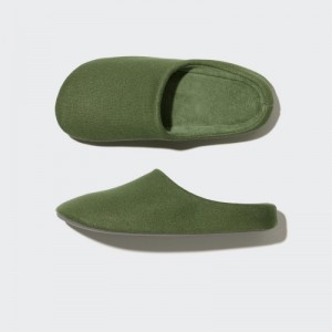 Women Uniqlo Sweat Jersey Slippers Green | 9462610