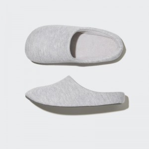 Women Uniqlo Sweat Jersey Slippers Grey | 4238061