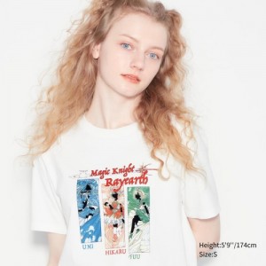 Women Uniqlo The World of CLAMP UT Short Sleeve T Shirts White | 9961147
