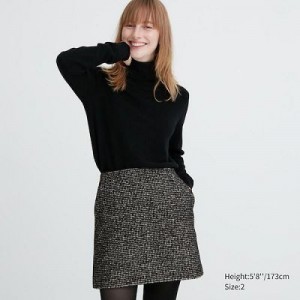 Women Uniqlo Tweed Mini Skirts Grey | 7532165