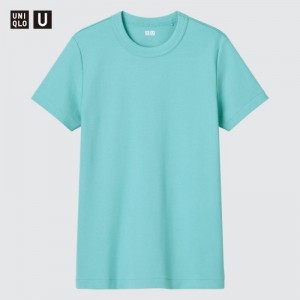 Women Uniqlo U Crew Neck Short-sleeve T Shirts Turquoise | 4580778