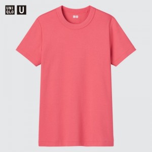 Women Uniqlo U Crew Neck Short-sleeve T Shirts Red | 6607420
