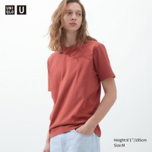 Women Uniqlo U Crew Neck Short-sleeve T Shirts Red | 849261