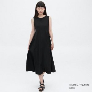 Women Uniqlo Ultra Stretch AIRism Sleeveless Dress Black | 2698558