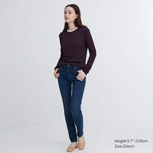 Women Uniqlo Ultra Stretch Jeans Blue | 2830625