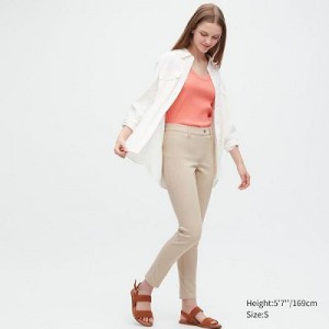 Women Uniqlo Ultra Stretch Leggings Beige | 2575893