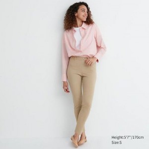 Women Uniqlo Ultra Stretch Pants Beige | 9951621
