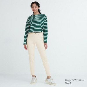 Women Uniqlo Ultra Stretch Pants White | 8517265
