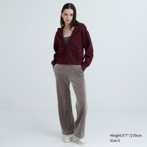 Women Uniqlo Ultra Stretch Smooth Lounge Pants Brown | 9850889