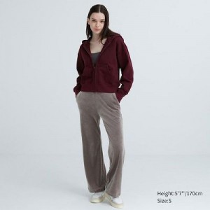 Women Uniqlo Ultra Stretch Smooth Pants Brown | 2716765
