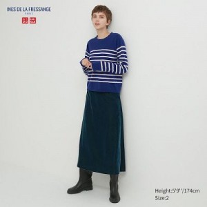Women Uniqlo Velvet Narrow Skirts Green | 9331323