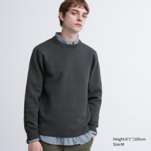 Women Uniqlo Washable Milano Ribbed Crew Neck Long-Sleeve Sweaters Grey | 4317814