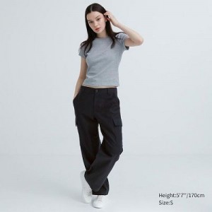 Women Uniqlo Wide Straight Cargo Pants Grey | 1067842