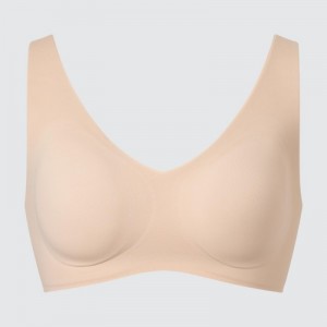 Women Uniqlo Wireless Ultra Relax Bras Beige | 1076013