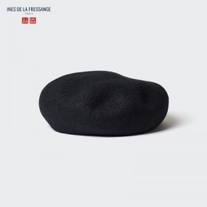 Women Uniqlo Wool Beret Hats Black | 1579781