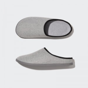 Women Uniqlo Wool Like Slippers Grey | 5880140