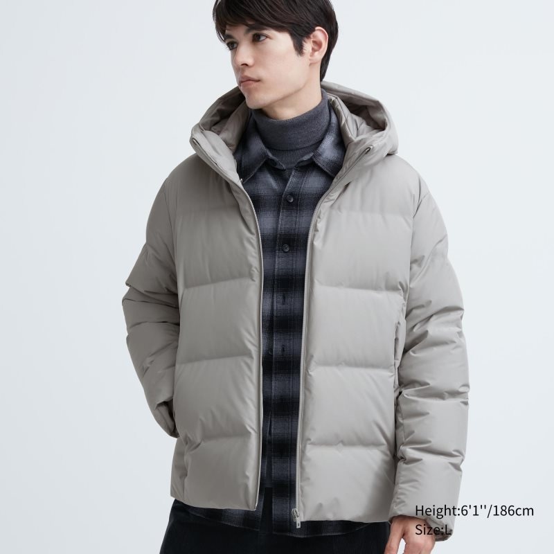 Men Uniqlo 3d Cut Seamless Down Parka Grey | 845694