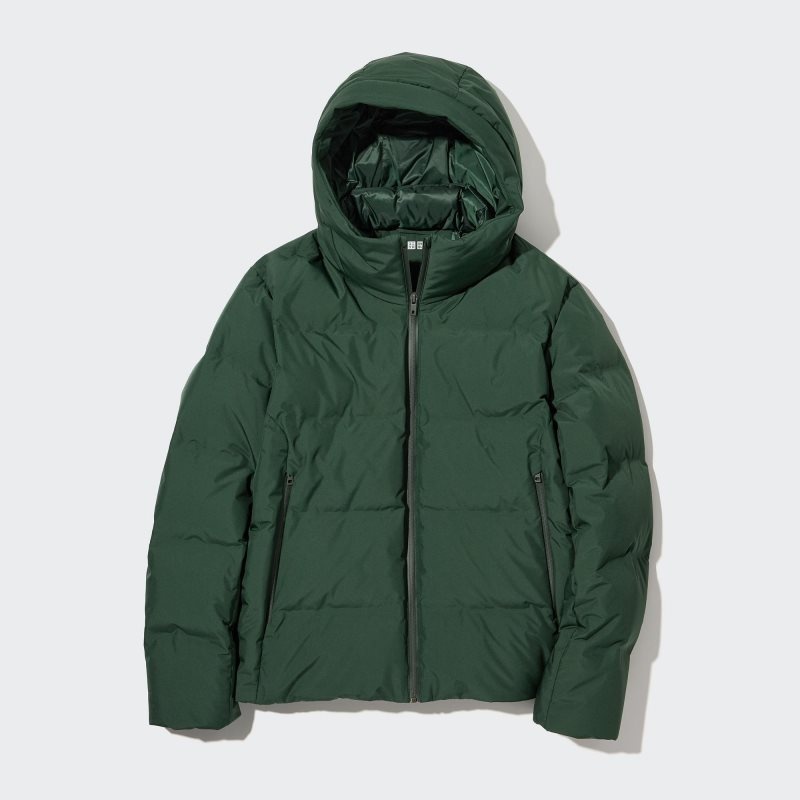 Men Uniqlo 3d Cut Seamless Down Parka Green | 1830683