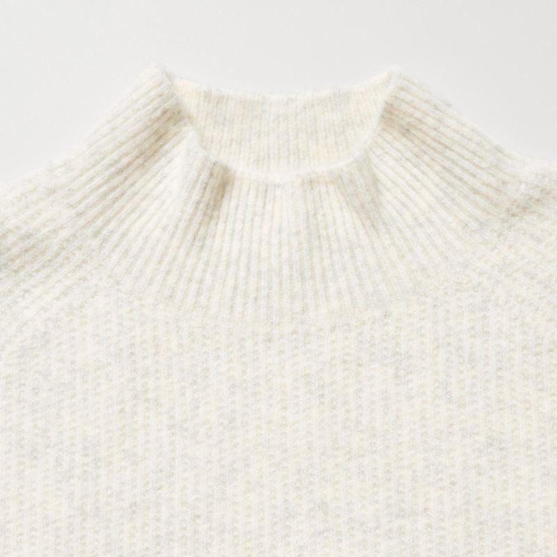 Men Uniqlo 3d Knit Souffle Yarn Mock Neck Sweaters Blue | 3886652