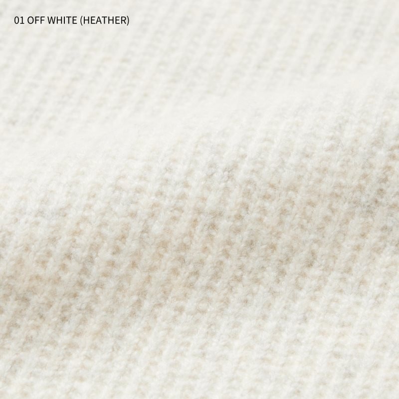 Men Uniqlo 3d Knit Souffle Yarn Mock Neck Sweaters White | 8629054