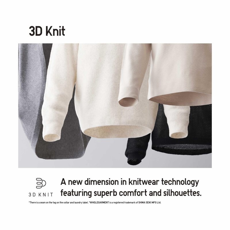 Men Uniqlo 3d Knit Souffle Yarn Mock Neck Sweaters White | 8629054