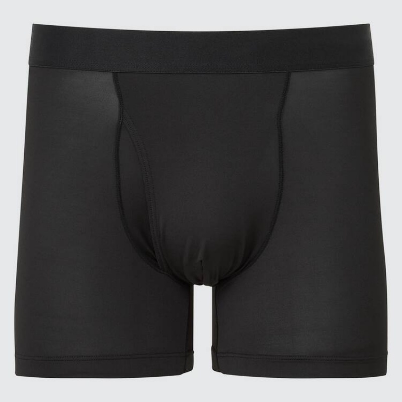 Men Uniqlo Airism Boxers Underwear Black | 395860