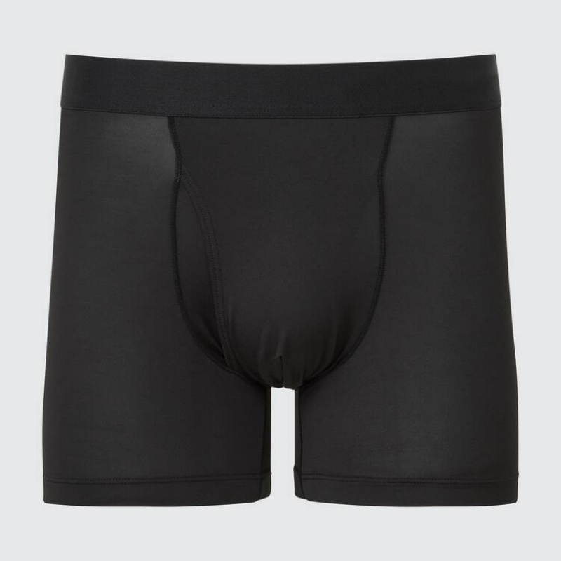 Men Uniqlo Airism Boxers Underwear Black | 2894861