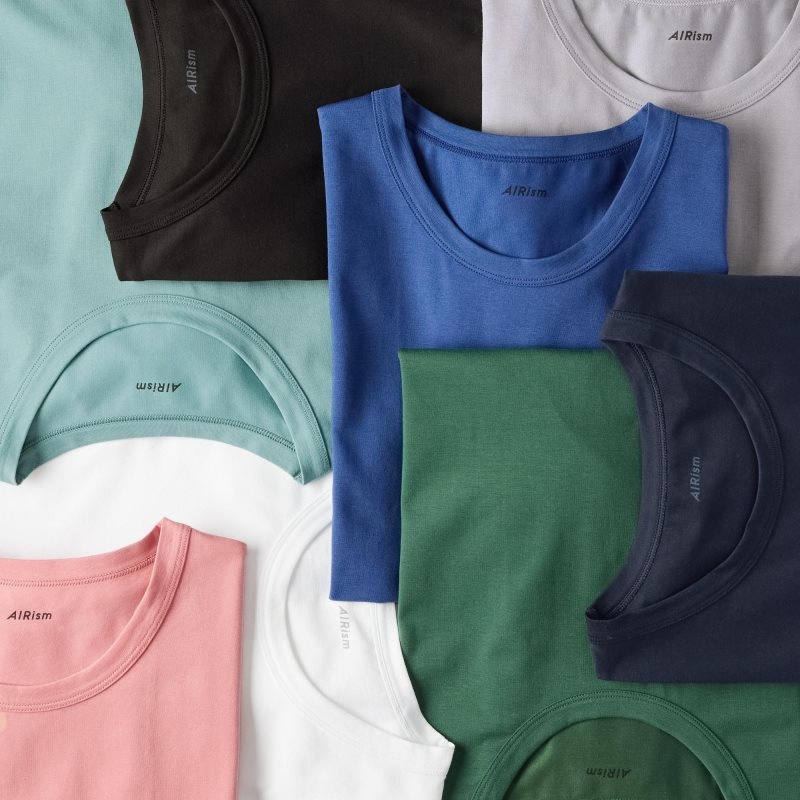 Men Uniqlo Airism Cotton Crew Neck T Shirts Navy | 3933643
