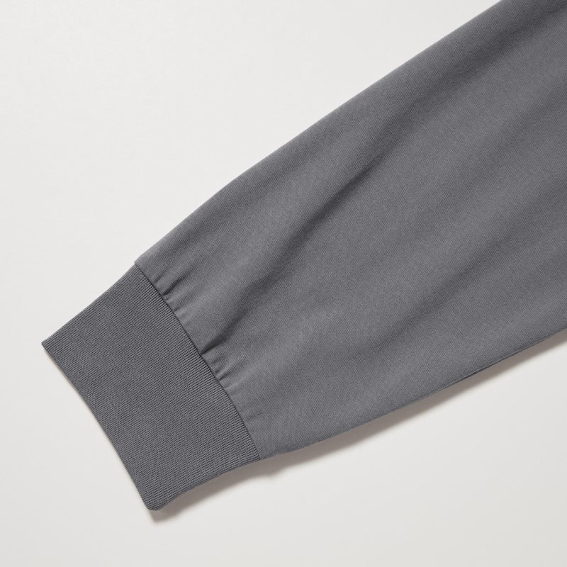 Men Uniqlo Airism Cotton Uv Protection Crew Neck T Shirts Grey | 1384701