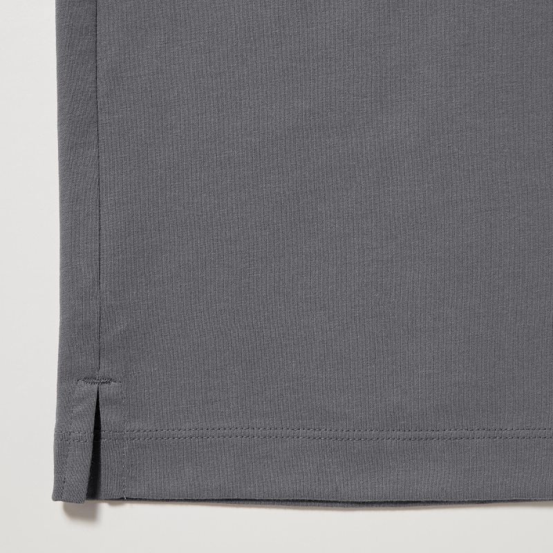Men Uniqlo Airism Cotton Uv Protection Crew Neck T Shirts Grey | 1384701