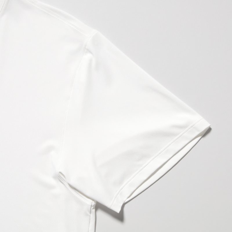 Men Uniqlo Airism Crew Neck Short-sleeve T Shirts White | 5534352