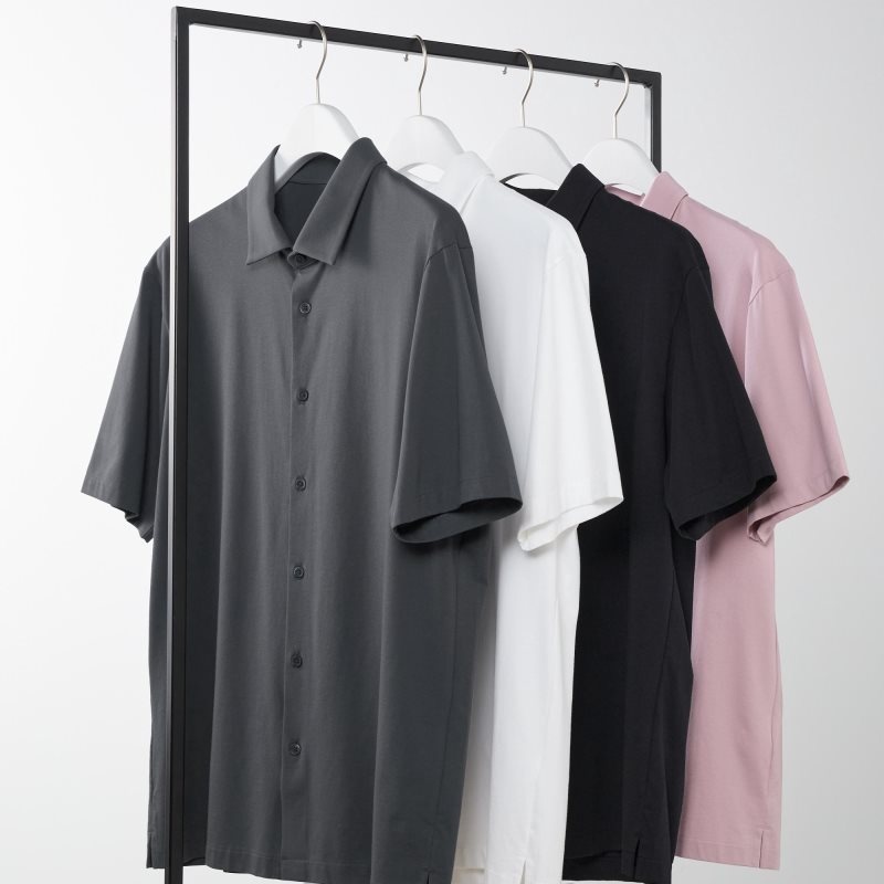 Men Uniqlo Airism Full Open Short-sleeve Polo Shirts Grey | 3593384