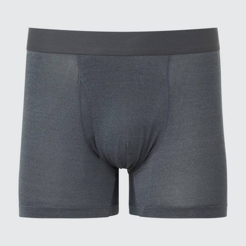 Men Uniqlo Airism Heather Boxers Underwear Grey | 485436