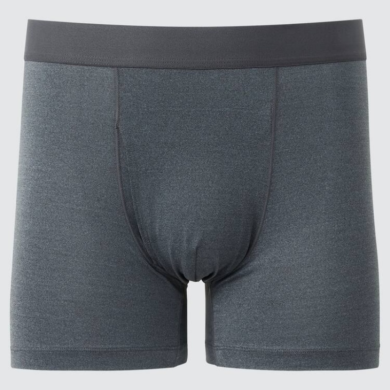 Men Uniqlo Airism Heather Boxers Underwear Grey | 71239