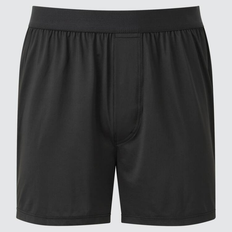 Men Uniqlo Airism Loose Fit Boxers Underwear Black | 9028225