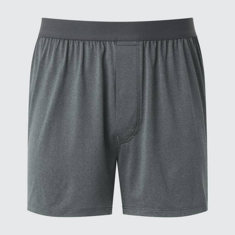 Men Uniqlo Airism Loose Fit Heather Boxers Underwear Grey | 6704640
