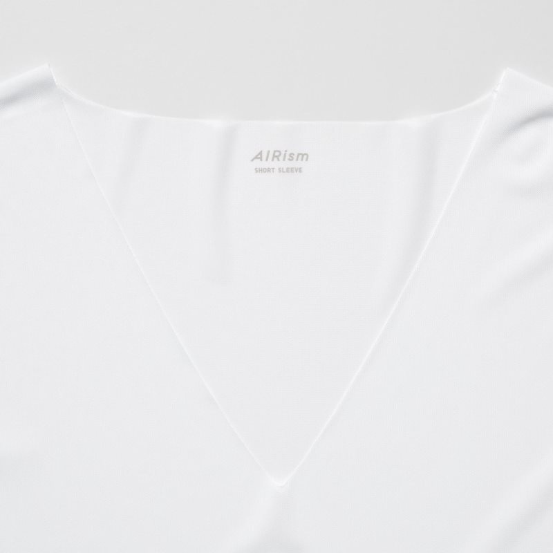 Men Uniqlo Airism Mesh Anti-odor V-neck T Shirts White | 9341977