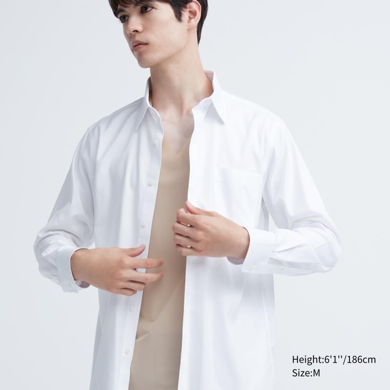 Men Uniqlo Airism Mesh Anti-odor V-neck T Shirts Beige | 1390334