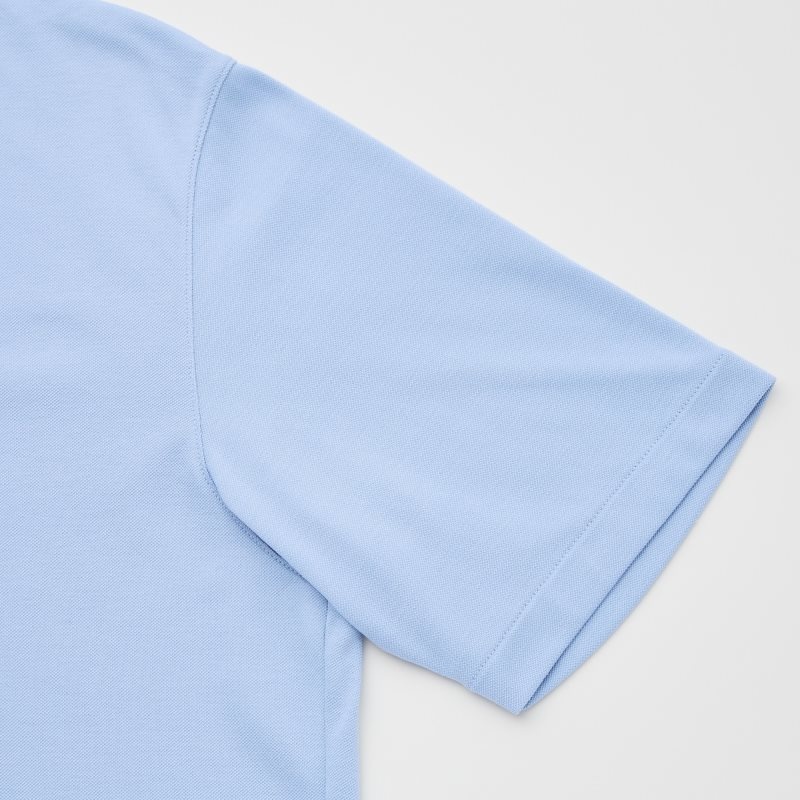 Men Uniqlo Airism Pique Short-sleeve Polo Shirts Blue | 7841618