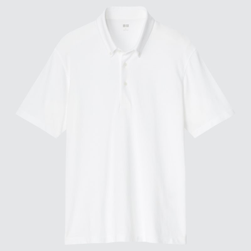 Men Uniqlo Airism Pique Short-sleeve Polo Shirts White | 8884445