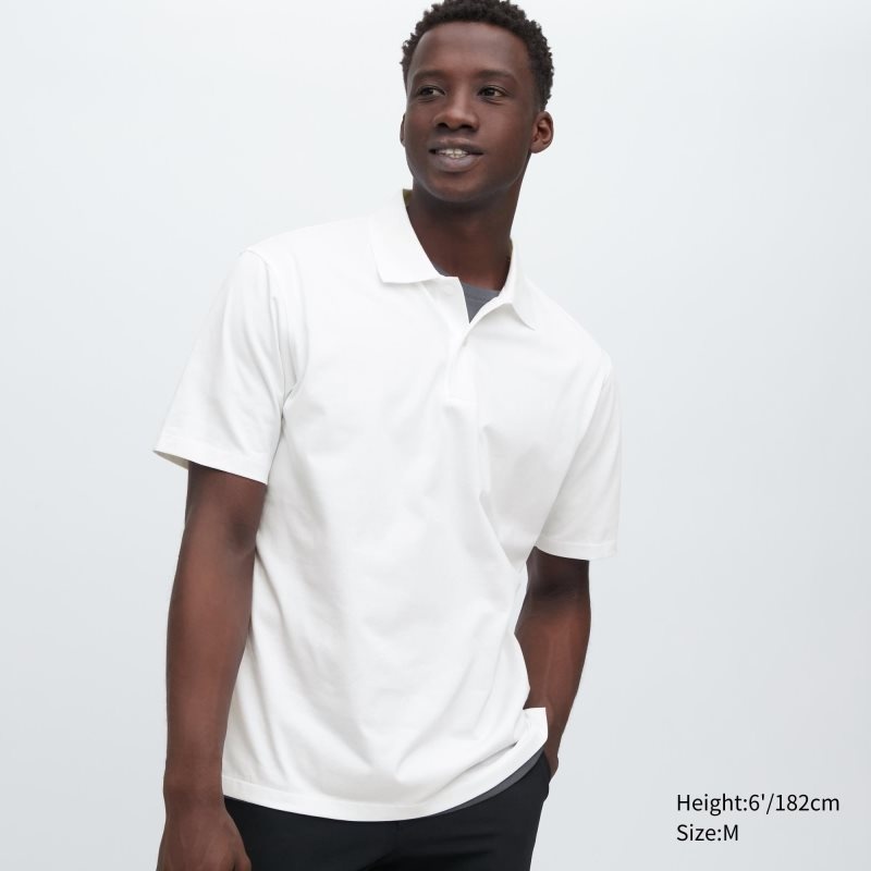 Men Uniqlo Airism Regular Collar Polo Shirts White | 2444024