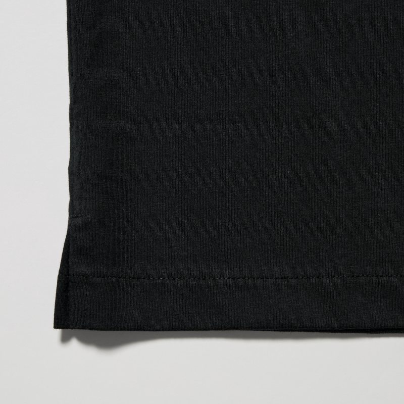 Men Uniqlo Airism Regular Collar Polo Shirts Black | 8730546