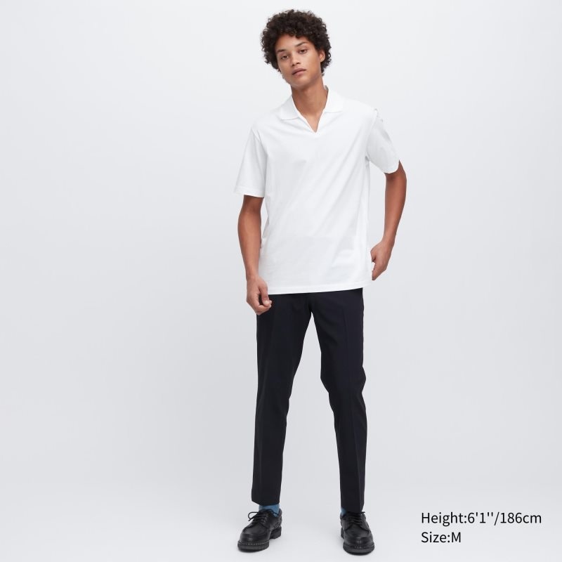 Men Uniqlo Airism Skipper Collar Polo Shirts Grey | 210948