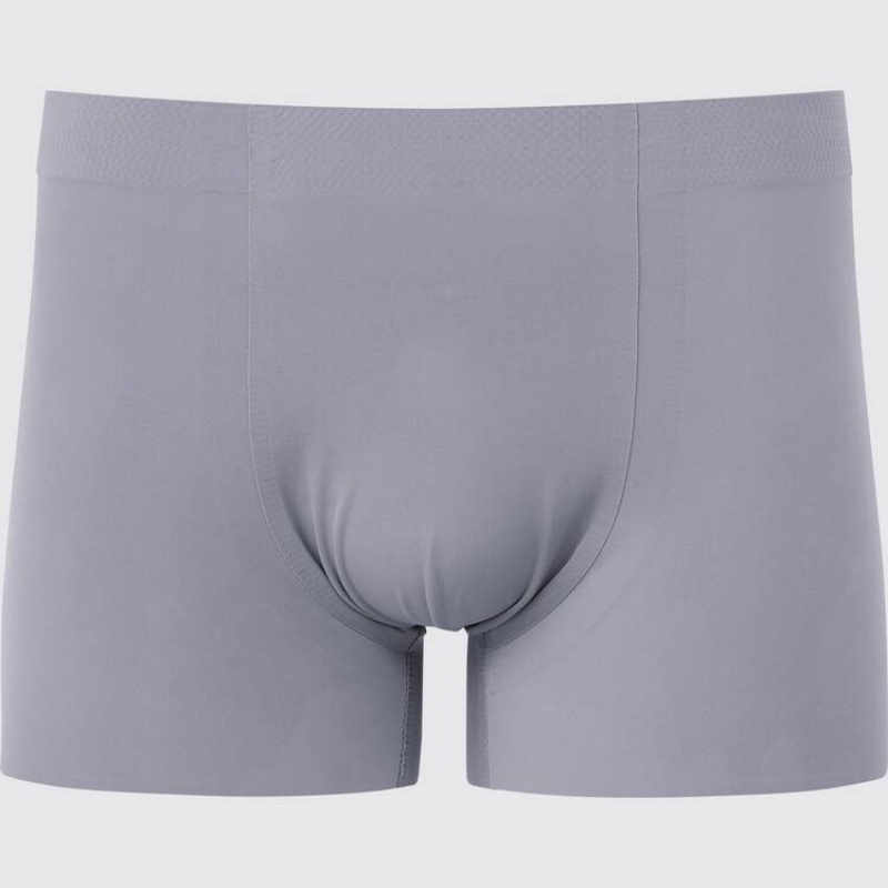 Men Uniqlo Airism Ultra Seamless Boxer Underwear Grey | 5758565